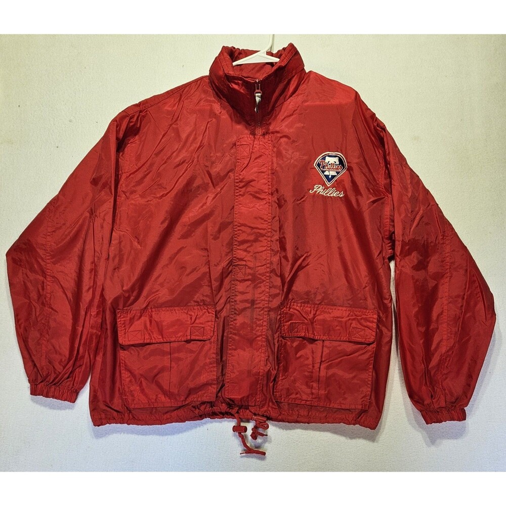 Vintage Chalkline Philadelphia Phillies Full Zip Rain Coat Size Large